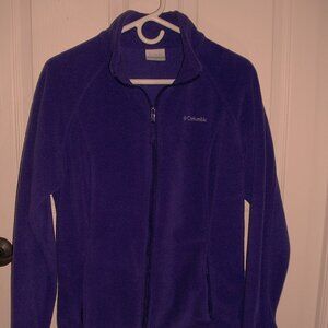 Women's Columbia large dark purple fleece zip up. Large. Princess seamed.